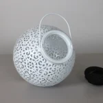 Outdoor Garden Decoration LED Solar Wrought Iron Hollow Ball Shape Portable Lamp - Image 3