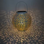 Outdoor Garden Decoration LED Solar Wrought Iron Hollow Ball Shape Portable Lamp - Image 4