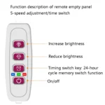 LED Plant Growth Lamp Time Potted Plant Intelligent Remote Control Cabinet Light, Style: - Image 3