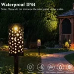 Outdoor Garden Wrought Iron Hollow Stars Moon Lantern Solar LED Lawn Ground Light - Image 5