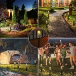 Outdoor Garden Wrought Iron Hollow Stars Moon Lantern Solar LED Lawn Ground Light - Image 7