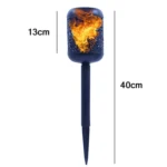 Outdoor Garden Solar 10 LED Flame Lamp Ground Plug Lawn Light - Image 3