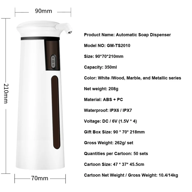 TBD0600425601_B2.webp GM-TS2010 Automatic Sensor Soap Dispenser And Smart Hand Washing Device - Image 3