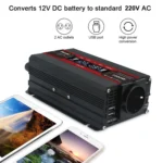 LCD Smart Home Car Inverter 12V To 220V Power Converter - Image 3