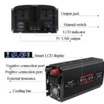 LCD Smart Home Car Inverter 12V To 220V Power Converter - Image 5