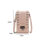 F835 Rivet Diamond Mobile Phone Bag Ladies Shoulder Diagonal Bag - Image 3