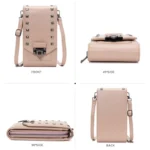 F835 Rivet Diamond Mobile Phone Bag Ladies Shoulder Diagonal Bag - Image 4