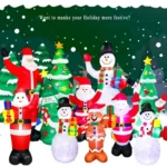 Santa Claus Christmas Tree Snowman Inflatable LED Luminous Christmas Ornaments, - Image 5