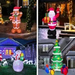Santa Claus Christmas Tree Snowman Inflatable LED Luminous Christmas Ornaments, - Image 6