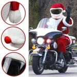 Motorcycle Helmet Christmas Hat Outdoor Crazy Funny Santa Helmet Cover - Image 5