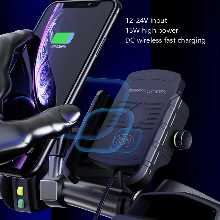 TBD0601608401_B4.webp M9 Motorcycle Wireless Charging Mobile Phone Bracket 15W Fast Charging Mobile Phone Navigation Bracket - Image 5