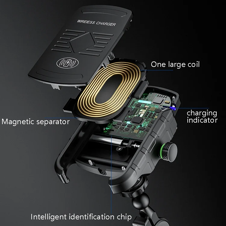 TBD0601608401_B5.webp M9 Motorcycle Wireless Charging Mobile Phone Bracket 15W Fast Charging Mobile Phone Navigation Bracket - Image 6