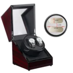 Ebony Lacquer Single-Head 2-Position Watch Box Rotating Winding Watch Shaker Motor Box,US Plug - Image 2