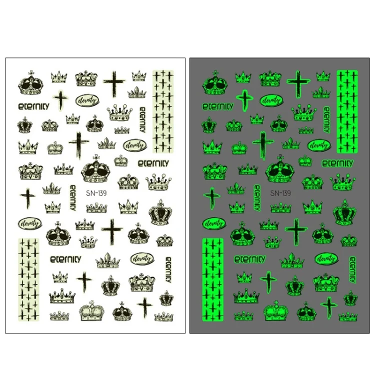 10 PCS Waterproof Sweat Proof Environmental Luminous DIY Nail Stickers