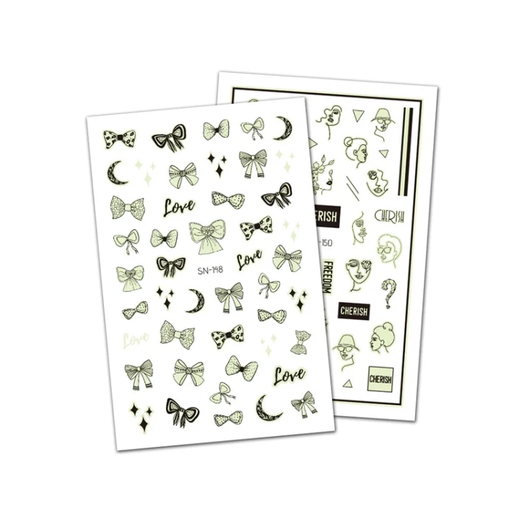 TBD0601634801_B2.webp 10 PCS Waterproof Sweat Proof Environmental Luminous DIY Nail Stickers - Image 3