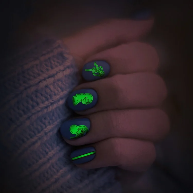 TBD0601634801_B3.webp 10 PCS Waterproof Sweat Proof Environmental Luminous DIY Nail Stickers - Image 4