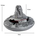 Retro Zinc Alloy Egyptian Pharaoh Shape Ashtray With Lid - Image 3