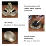 Retro Zinc Alloy Egyptian Pharaoh Shape Ashtray With Lid - Image 4