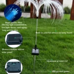 Solar Fiber Optic Jellyfish Lamp Lawn Ground Plug LED Lamp Outdoor Garden Decoration Lamp - Image 5