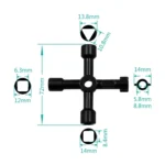 Elevator Water Meter Valve Cross Key Inner Triangle Wrench, Style: A Black - Image 4