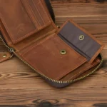 9039 RFID Antimagnetic Leather Zipper Wallet - Image 3