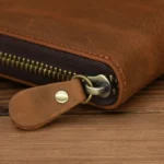 9039 RFID Antimagnetic Leather Zipper Wallet - Image 4