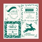 25pcs /Pack Christmas Square Gift Box Seal Sticker