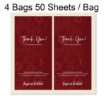 4 Bags 50 Sheets / Bag  Rectangular Stickers Gift Box Sealing Stickers