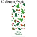 50 Sheets /Pack Christmas Rectangle Gift Box Sealed Sticker