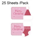 25 Sheets /Pack Special Shaped Christmas Gift Box Sealed Sticker