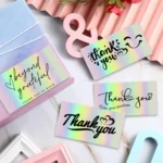 50 Sheets /Pack Laser Rainbow Thank You Card Gift Wrapping Thank You Card - Image 4
