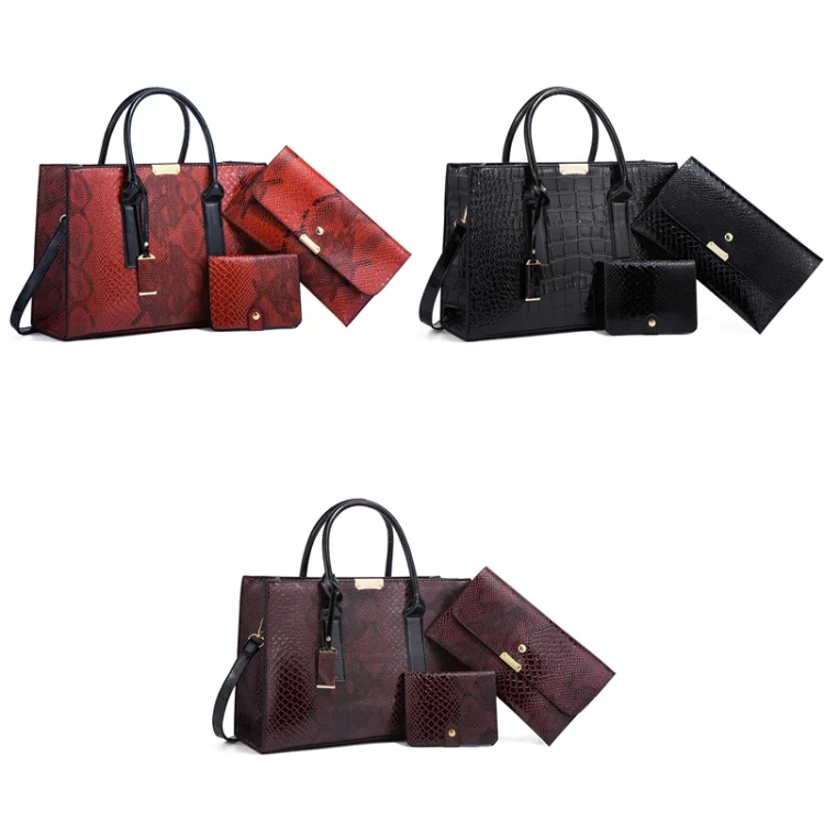 TBD0601719901_B1.webp 5168-1 3 In 1 Snakeskin Pattern Fashion Diagonal Handbag - Image 2