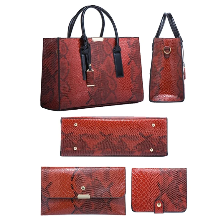 TBD0601719901_B2.webp 5168-1 3 In 1 Snakeskin Pattern Fashion Diagonal Handbag - Image 3