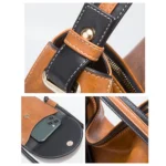 21506 4 in 1 Simple Color-Block Diagonal Handbags Fashion Large Capacity Soft Leather Bags - Image 6