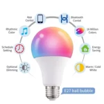 2 PCS Tuya TY-10W RGB+CCT Bluetooth Mobile Phone Control Smart LED Bulb Ball - Image 4