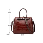 T5056 2 in 1 Crocodile Pattern Patent Leather Diagonal Handbags Large-Capacity Single-Shoulder Bag - Image 3