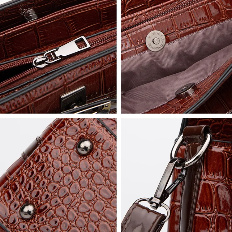 TBD0601732401_B5.webp T5056 2 in 1 Crocodile Pattern Patent Leather Diagonal Handbags Large-Capacity Single-Shoulder Bag - Image 6