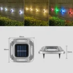 8 LED Solar Wall Lamp Outdoor Stainless Steel Buried Light - Image 3