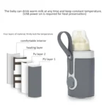 027 Leather Insulated Baby Bottle Cover Heating Bottle Bag - Image 5