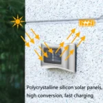 6 LED Solar Outdoor Garden Stainless Steel Wall Lamp - Image 2