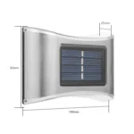 6 LED Solar Outdoor Garden Stainless Steel Wall Lamp - Image 4