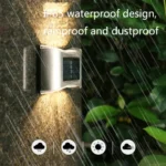 6 LED Solar Outdoor Garden Stainless Steel Wall Lamp - Image 5