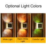 6 LED Solar Outdoor Garden Stainless Steel Wall Lamp - Image 6