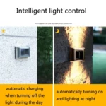 6 LED Solar Outdoor Garden Stainless Steel Wall Lamp - Image 7