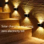 6 LED Solar Outdoor Garden Stainless Steel Wall Lamp - Image 8