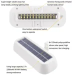 12 LED Solar Outdoor Waterproof Body Sensor Wall Light - Image 3