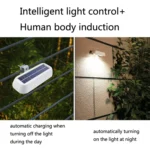12 LED Solar Outdoor Waterproof Body Sensor Wall Light - Image 4