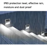 6 LED Solar Stainless Steel Stair Ladder Lamp Wall Light - Image 3