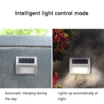 6 LED Solar Stainless Steel Stair Ladder Lamp Wall Light - Image 4