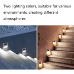 6 LED Solar Stainless Steel Stair Ladder Lamp Wall Light - Image 5